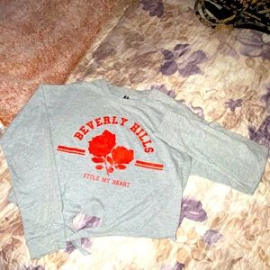 Cropped Beverly Hills tee with tie in front
